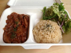 Takeout lunch available: Veggie stroganoff at Rejuve in Tokyo
