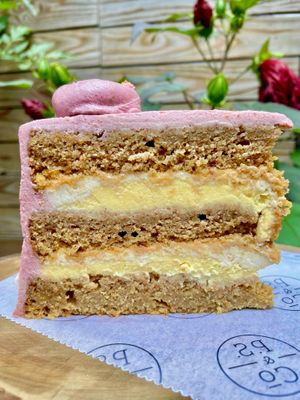 Vanilla Lemon Raspberry Cake Slice (organic, vegan, gluten free, kosher, hand made) at P.S. and Co. in Philadelphia