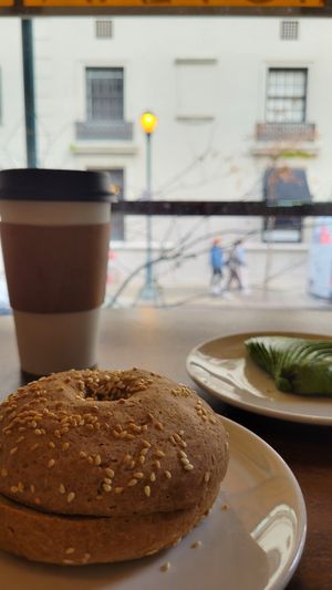 Beagle with vegan cream cheese and avocado at P.S. and Co. in Philadelphia