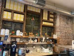 Front counter and wall menu  at P.S. and Co. in Philadelphia