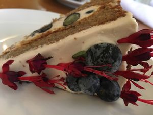 Berries and cream cake at P.S. and Co. in Philadelphia