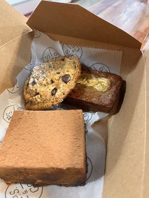 Tiramisu, salted chocolate chip cookie, banana bread   at P.S. and Co. in Philadelphia