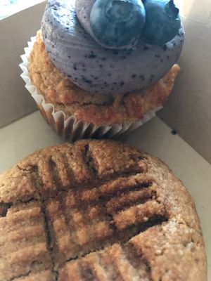Blueberry cupcake and peanut butter cookie at P.S. and Co. in Philadelphia