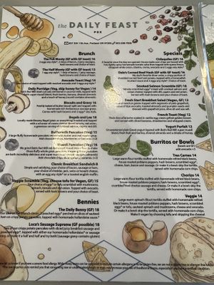 Menu  at The Daily Feast PDX  in Portland