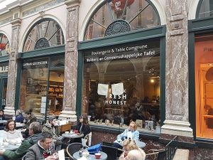front, with terrace at Le Pain Quotidien -  Galerie de la Reine in Brussels