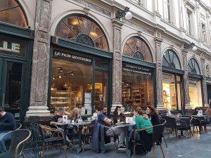 front terrace at Le Pain Quotidien -  Galerie de la Reine in Brussels