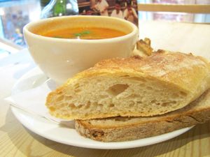 Small soup at Le Pain Quotidien -  Galerie de la Reine in Brussels