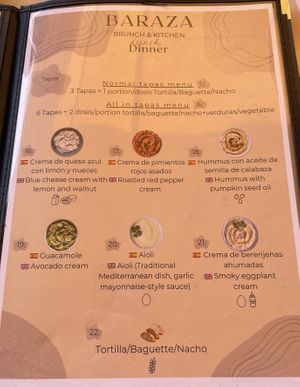 Tapas options. Be cautious some may have milk  at Barza brunch and kitchen lunch dinner  in Santa Pola