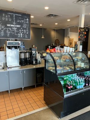 Ordering counter at Mugshots Coffee Company in Bloomington