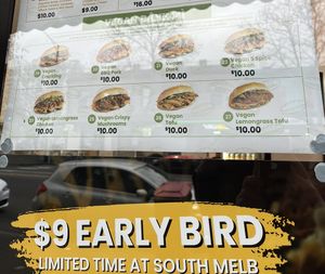 Vegan Bahn mi options   at Luke’s Bánh Mì in South Melbourne