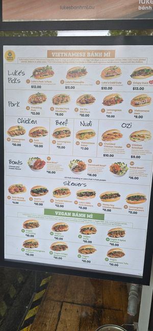 Menu OCTOBER 2025 at Luke’s Bánh Mì in South Melbourne