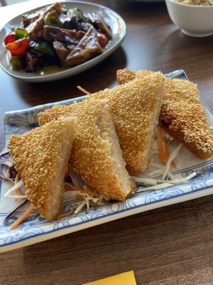 Sesame Toast  at Lotus Plant Based Kitchen in Manchester
