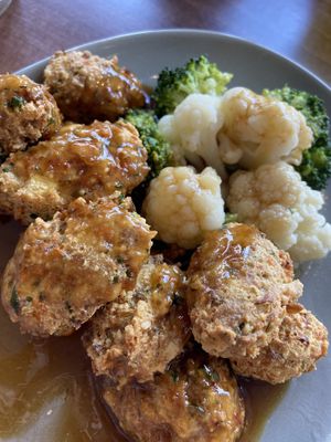 Mushroom Tofu Balls  at Lotus Plant Based Kitchen in Manchester
