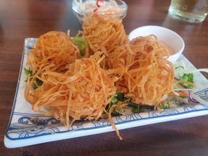 Melty cheeze balls at Lotus Plant Based Kitchen in Manchester