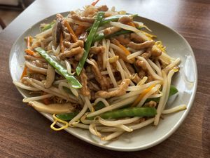 ‘Meaty’ strips chow mein  at Lotus Plant Based Kitchen in Manchester