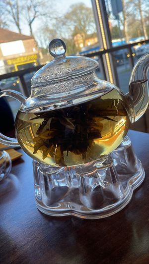 Blooming jasmine tea   at Lotus Plant Based Kitchen in Manchester
