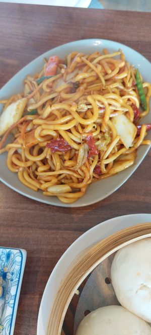 Bbq udon at Lotus Plant Based Kitchen in Manchester