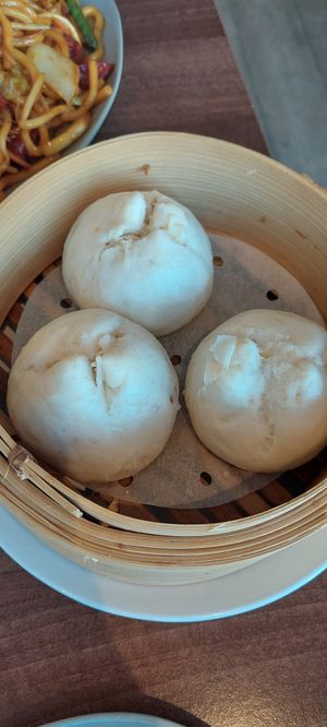 Char siu bao at Lotus Plant Based Kitchen in Manchester