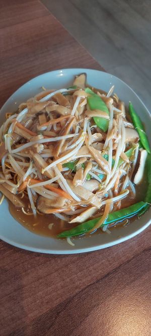 "Duck" noodles at Lotus Plant Based Kitchen in Manchester