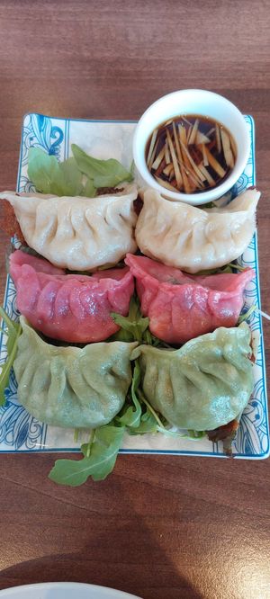 House dumplings at Lotus Plant Based Kitchen in Manchester