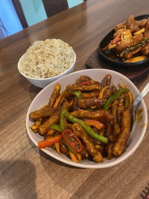 Crispy Szechuan beef   at Lotus Plant Based Kitchen in Manchester