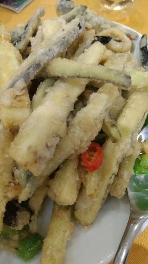 spicy salted aubergine at Lotus Plant Based Kitchen in Manchester