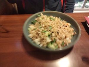 XO fried rice at Lotus Plant Based Kitchen in Manchester