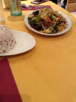 Black bean sauce noodles  at Lotus Plant Based Kitchen in Manchester