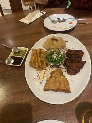 BBQ platter  at Lotus Plant Based Kitchen in Manchester