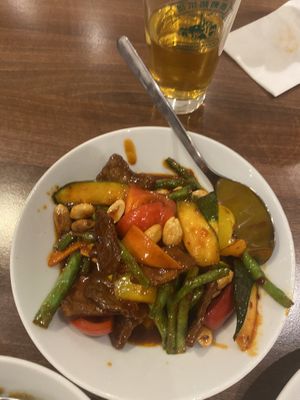 Szechuan Beef  at Lotus Plant Based Kitchen in Manchester
