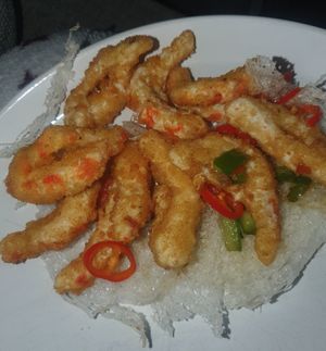 Takeaway: salt and pepper prawns at Lotus Plant Based Kitchen in Manchester