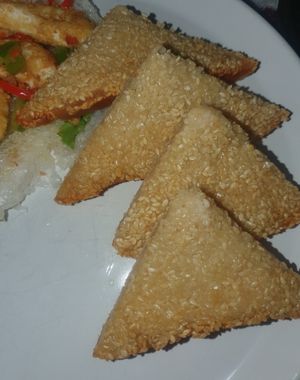 Takeaway: sesame prawn toast at Lotus Plant Based Kitchen in Manchester