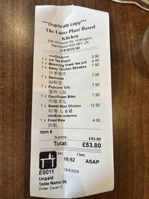   at Lotus Plant Based Kitchen in Manchester