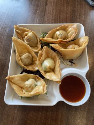 Crispy won ton  at Lotus Plant Based Kitchen in Manchester