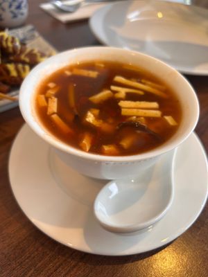 Spicy & sour soup at Lotus Plant Based Kitchen in Manchester