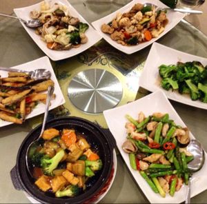 group dining at Lotus Plant Based Kitchen in Manchester