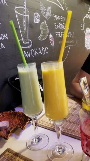 Mango lassi & avocado lassi at Shanthi Indian and Sri Lankan Cuisine in Unterseen