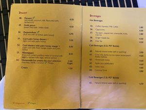 Menu at Shanthi Indian and Sri Lankan Cuisine in Unterseen