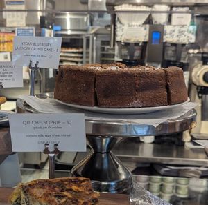 Seasonal cake flavor (vegan blueberry lavender crumb) at {petite} maman in New York