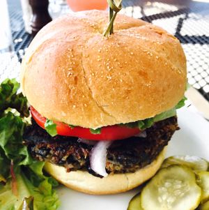 Vegan black bean quinoa burger  at The Local in Naples