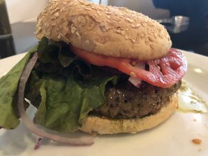 Great Vegan Quinoa and Black bean burger!!  at The Local in Naples