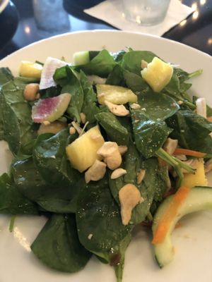 Spinach Salad with ginger vinaigrette dressing. Really good! at The Local in Naples