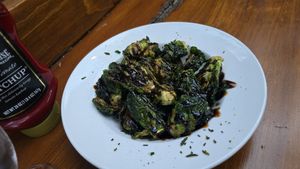 Brussel sprouts at The Peak Restaurant and Bar in California