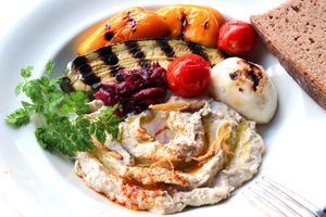 Farm-fresh vegetables with silky chickpea hummus at PLANT KITCHEN TOKYO - プラントキッチン東京 in Tokyo