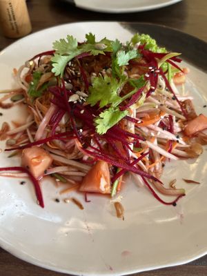 Green Mango Salad (not as spicy as in other restaurants)   at June's Art Cafe in Koh Samui