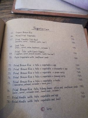 Menu at June's Art Cafe in Koh Samui