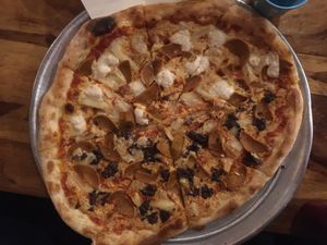 Family pizza  at Hatool HaYarok - The Green Cat in Tel Aviv