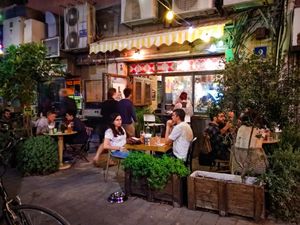 Outside of Hatool HaYarok - The Green Cat at Hatool HaYarok - The Green Cat in Tel Aviv