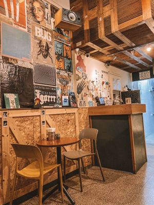 Cool cafe  at Hatool HaYarok - The Green Cat in Tel Aviv