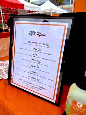 Polar Bear Kitchen - smoothies menu at Hollywood Farmer's Market in Hollywood